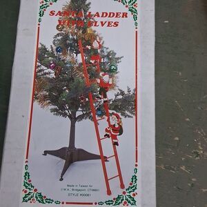 Vintage Santa Ladder With Elves by Mr. Christmas